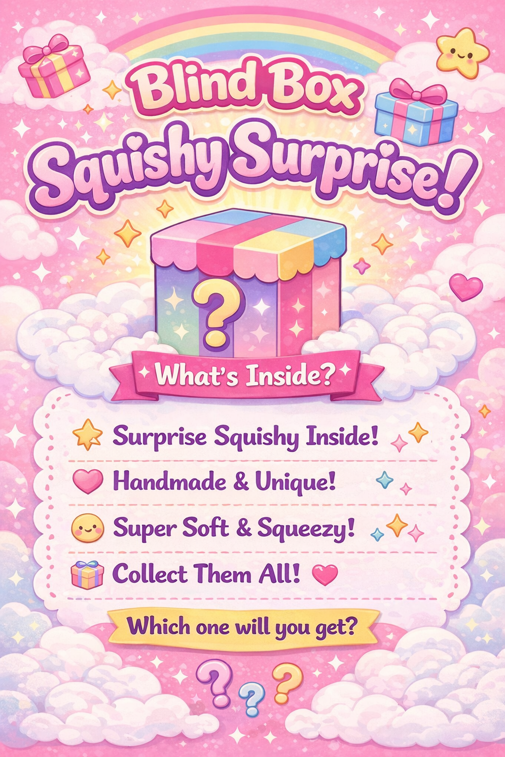 * Blind Box - 6 Mixture of Handmade Exquisite Texture & Sanrio Squishies